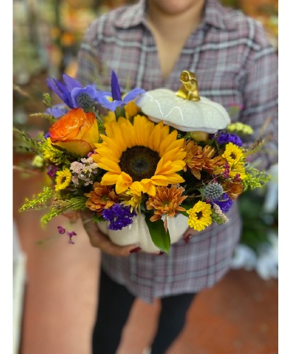 Vibrant Fall Harvest Pumpkin Fall Florals