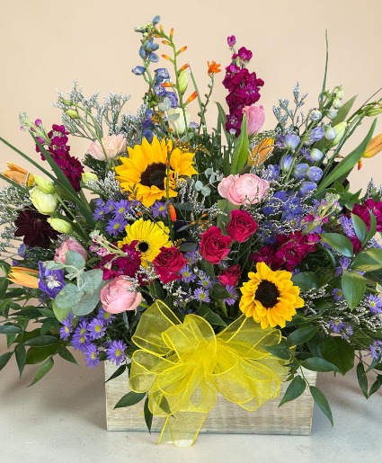 Vibrant Garden Basket Arrangement