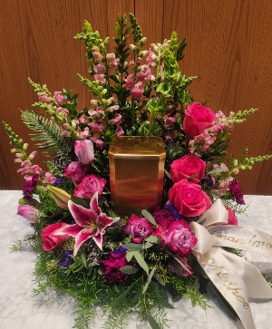Vibrant Heart  Cremation Wreath