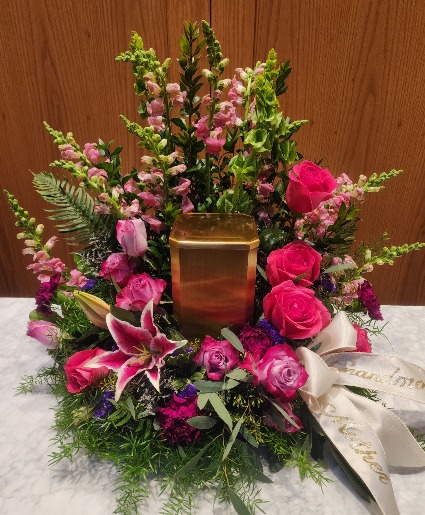 Vibrant Heart  Cremation Wreath