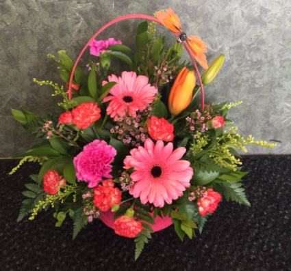Vibrant Hues Basket Arrangement