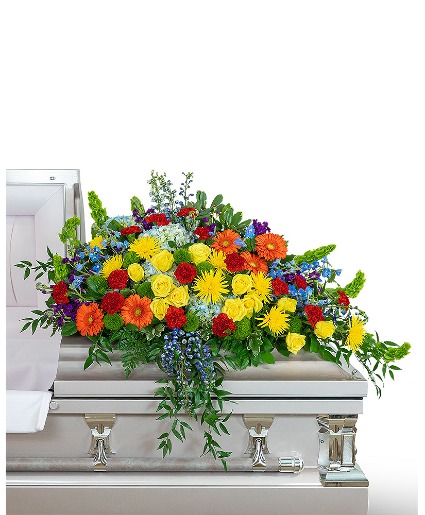 Vibrant Life Casket Spray Flower Arrangement