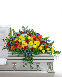 Vibrant Life Casket Spray Sympathy Arrangement