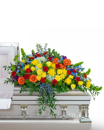 Vibrant Life Casket Spray Sympathy Arrangement