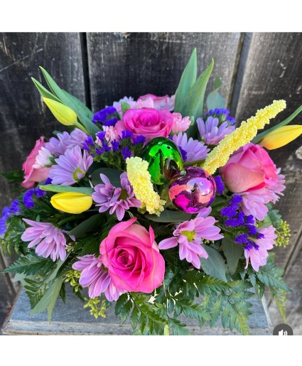 Vibrant & Pastel Easter Basket  Centerpiece, Basket