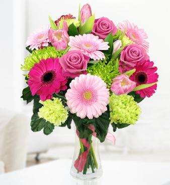 Vibrant Pinks and Green  