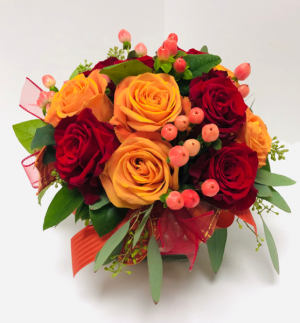 Vibrant Roses Vase Arrangement