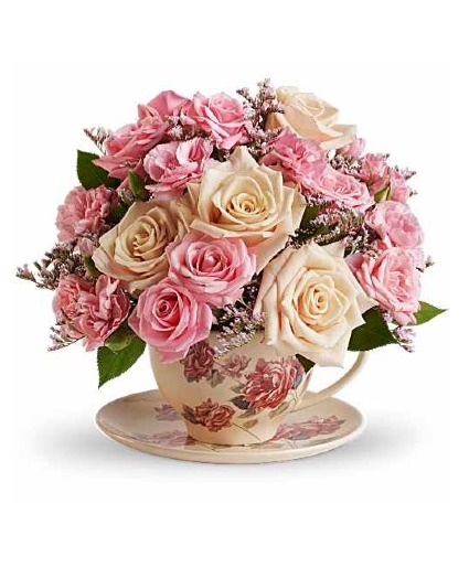 Victorian Teacup Bouquet Floral Arrangement