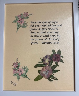 Vinca Flowers Pressed Framed Art