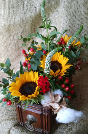 vintage box with flowers 
