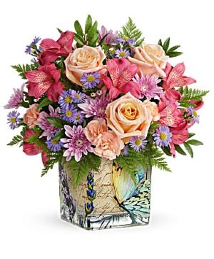 VINTAGE BUTTERFLY FLOWER ARRANGEMENT