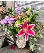 Vintage Crock Garden Flowers Fresh Flowers