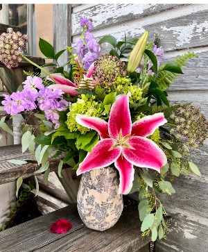 Vintage Crock Garden Flowers Fresh Flowers