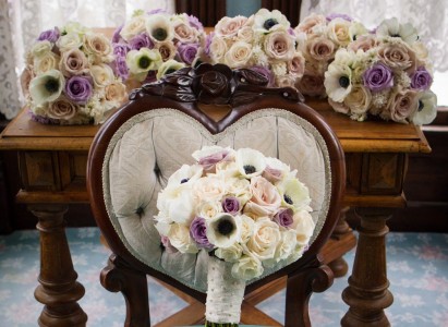 Vintage Lavender Love Bride and (5) Bridesmaids Bouquets
