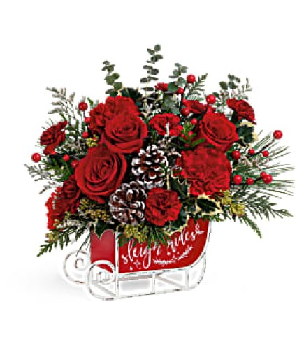VINTAGE SLEIGH CHRISTMAS ARRANGEMENT
