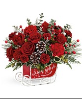 Vintage Sleigh Ride by Teleflora vintage metal sleigh