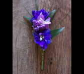 Violet and Blue Bout Boutonierre