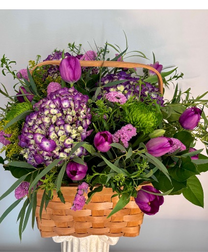Violet wishes Floral basket 