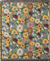 Vivid Florals Tapestry Throw 