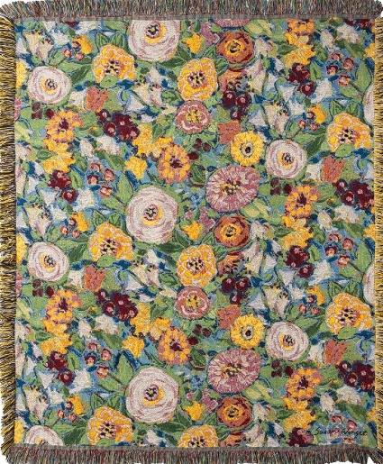 Vivid Florals Tapestry Throw 