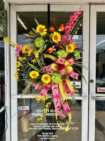 Vivid hues outdoor  silk wreath