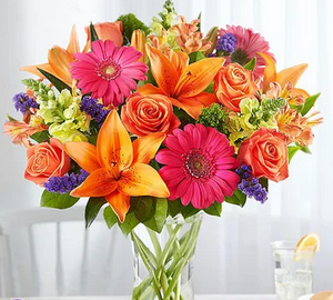 Vivid Medley Mixed Floral Arrangement