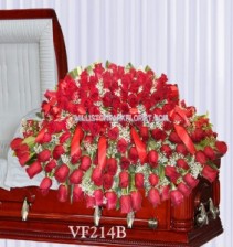 Vogue's All Red Roses Casket Spray Casket Spray Flowers