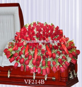 Vogue's All Red Roses Casket Spray Casket Spray Flowers