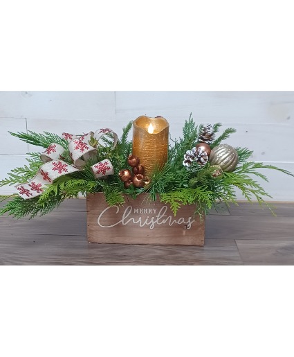 Golden Glow Wooden Box Arrangements 