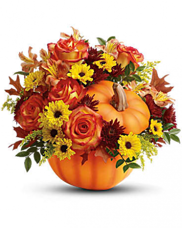 Warm Fall Wishes Pumpkin Fall Bouquet