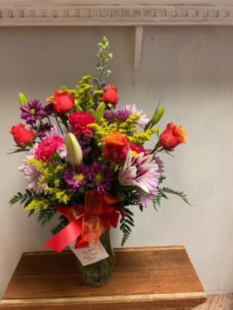 Warm Spring arrangement  Mixed spring bouquet 
