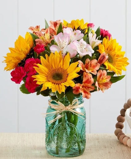 Warm Sunset Bouquet Sunflower arrangement