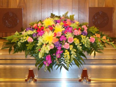 Waterfall of Colors Casket Spray