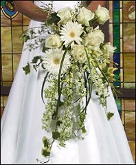 WHITE CASCADING FLORALS Bridal Wedding Bouquet in Talladega, AL | GAITHER'S FLORIST