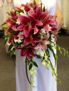 stargazers and dendrobium orchids Bridal bouquet