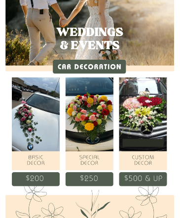Wedding Car Decoration  in Sugar Land, TX | BOUQUET FLORIST
