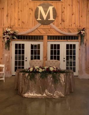 Wedding Reception flowers Sweethearts table