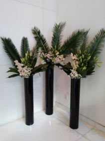 Building lobby arrangements Weekly flower service