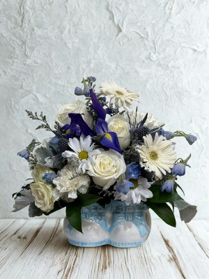 Welcome, Baby Boy! Keepsake Booties Arrangement