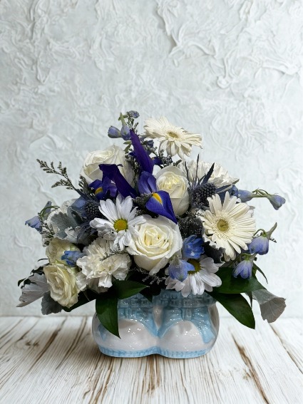 Welcome, Baby Boy! Keepsake Booties Arrangement
