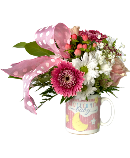 Welcome Baby Mug Arrangement Powell Florist Exclusive