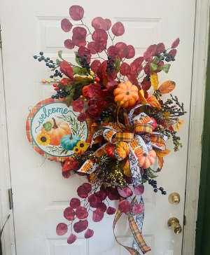 WELCOME FALL SILK  WREATH -BEST VALUE