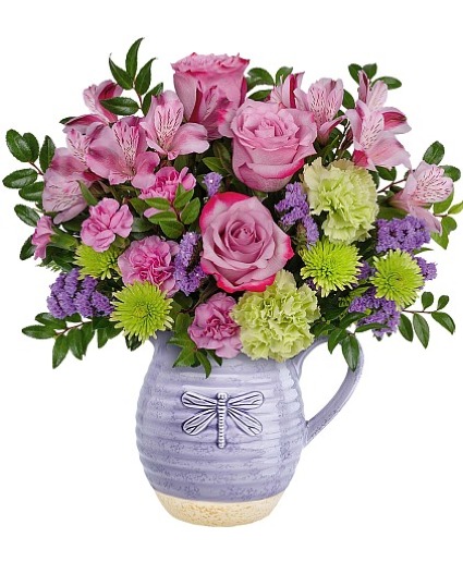 Whimsical Dragonfly Arrangement (Container may vary)