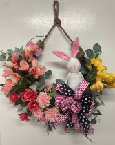 WHIMSICAL RABBIT  SILK WREATH