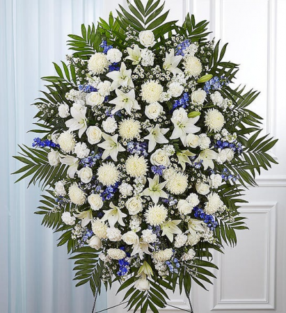 White and Blue Standing Spray  Standing spray 