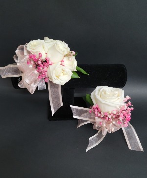 White and fushia  Prom