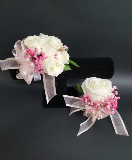 White and fushia  Prom
