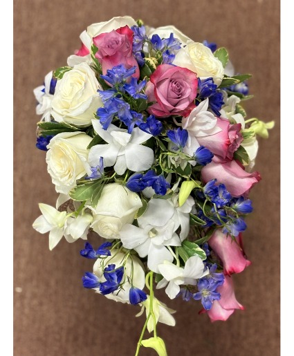 White and Lavender Bridal Bouquet 