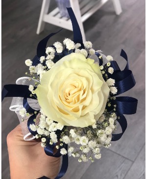 white and navy blue 
