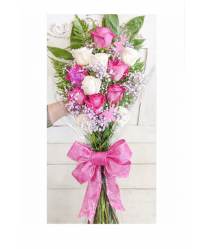 White and pink dozen  